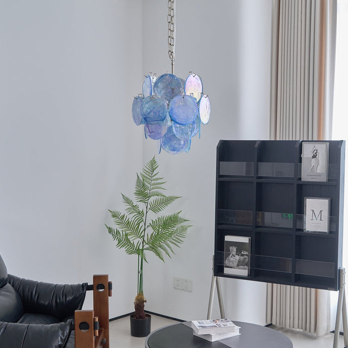 Aqua Blue Glass Chandelier - Simprolos