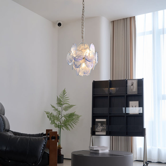 Aqua Blue Glass Chandelier - Simprolos
