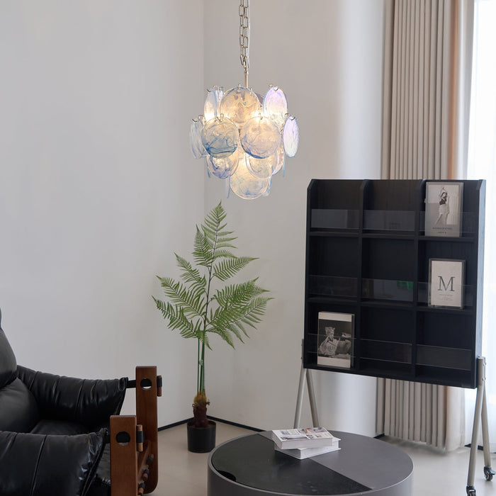 Aqua Blue Glass Chandelier - Simprolos