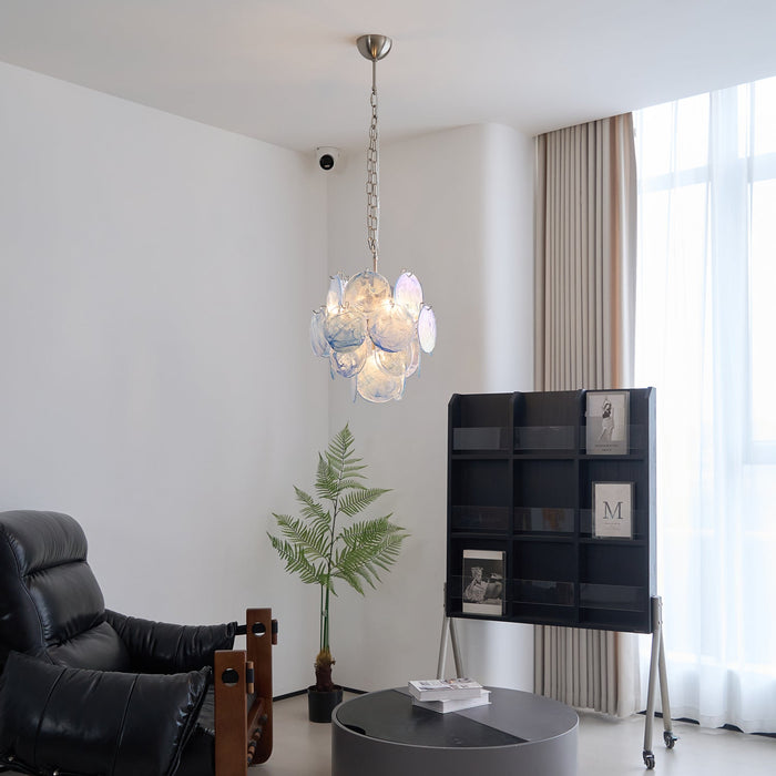 Aqua Blue Glass Chandelier - Simprolos