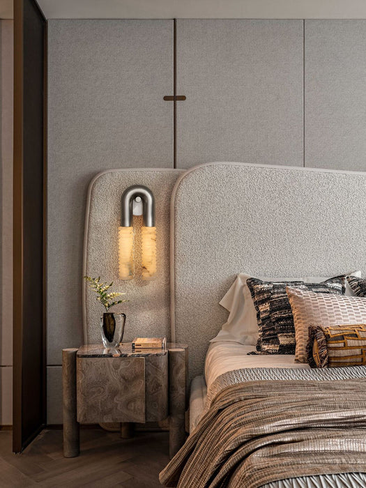 Arc Ridge Alabaster Wall Sconce - Simprolos
