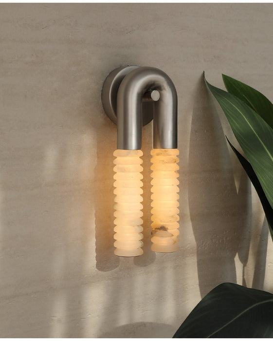 Arc Ridge Alabaster Wall Sconce - Simprolos