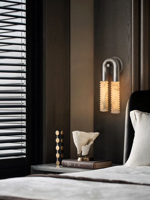 Arc Ridge Alabaster Wall Sconce - Simprolos