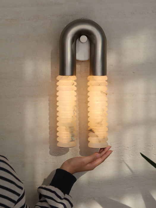 Arc Ridge Alabaster Wall Sconce - Simprolos