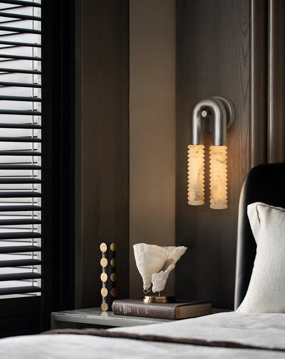 Arc Ridge Alabaster Wall Sconce - Simprolos