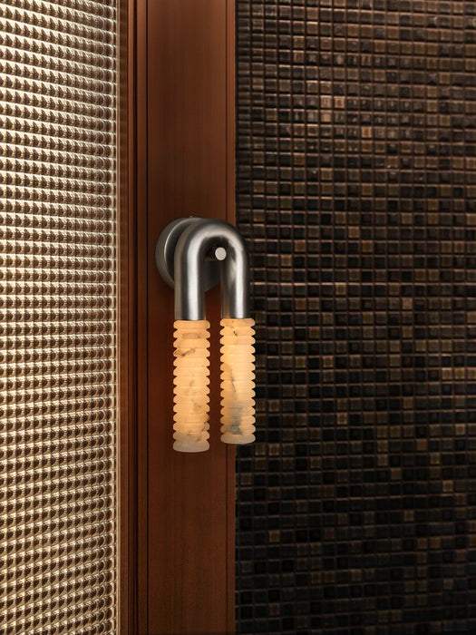 Arc Ridge Alabaster Wall Sconce - Simprolos