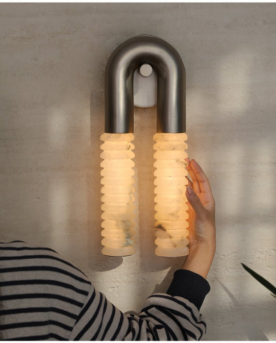 Arc Ridge Alabaster Wall Sconce - Simprolos