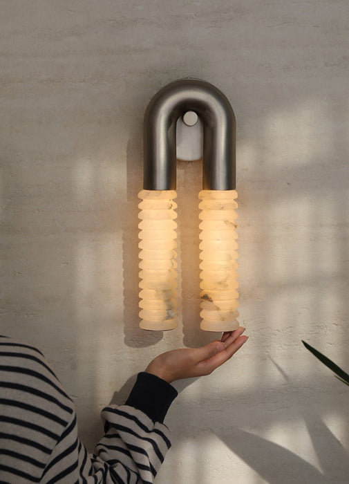 Arc Ridge Alabaster Wall Sconce - Simprolos