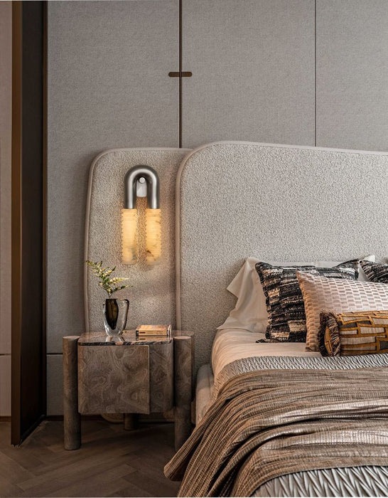Arc Ridge Alabaster Wall Sconce - Simprolos