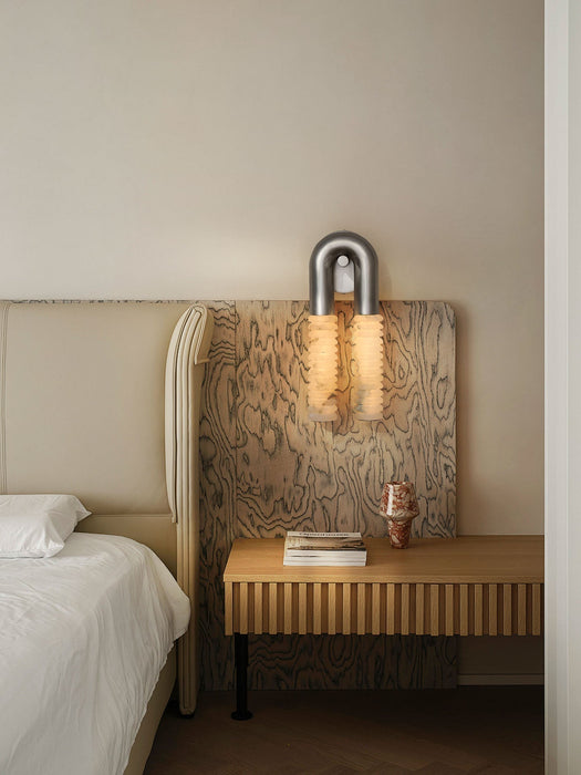 Arc Ridge Alabaster Wall Sconce - Simprolos