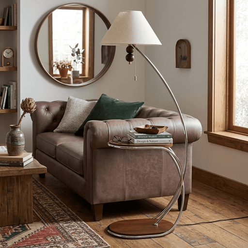 Aria Curved Shelf Floor Lamp - Simprolos