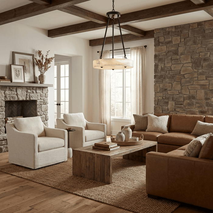 Aurelia Alabaster Disc Pendant Light - Simprolos