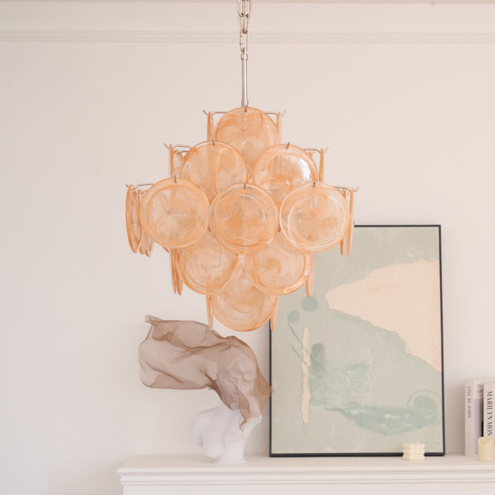 Aurelia Apricot Glass Chandelier - Simprolos