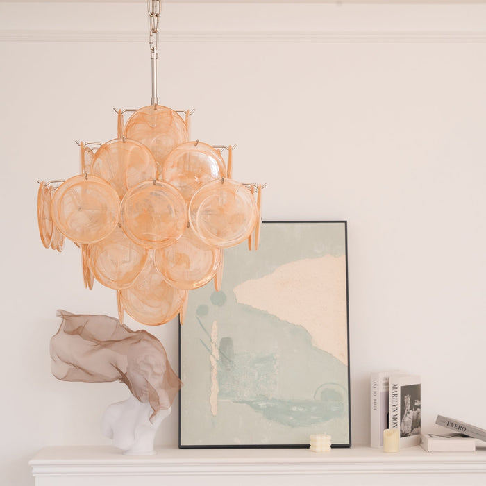 Aurelia Apricot Glass Chandelier - Simprolos