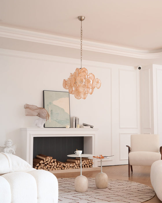 Aurelia Apricot Glass Chandelier - Simprolos