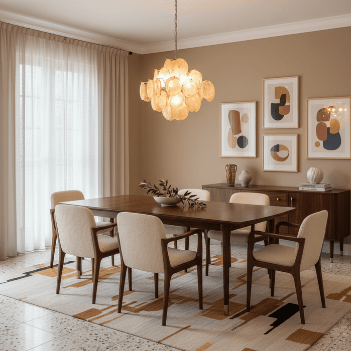 Aurelia Apricot Glass Chandelier - Simprolos