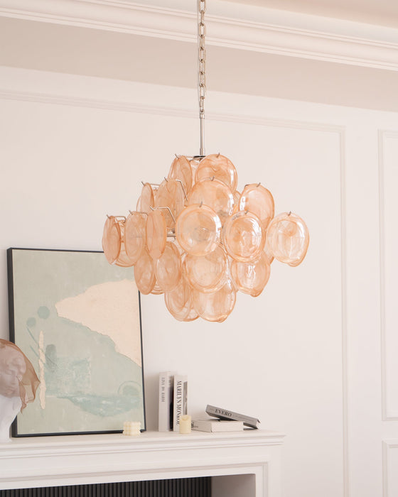 Aurelia Apricot Glass Chandelier - Simprolos