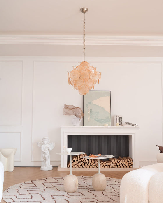 Aurelia Apricot Glass Chandelier - Simprolos