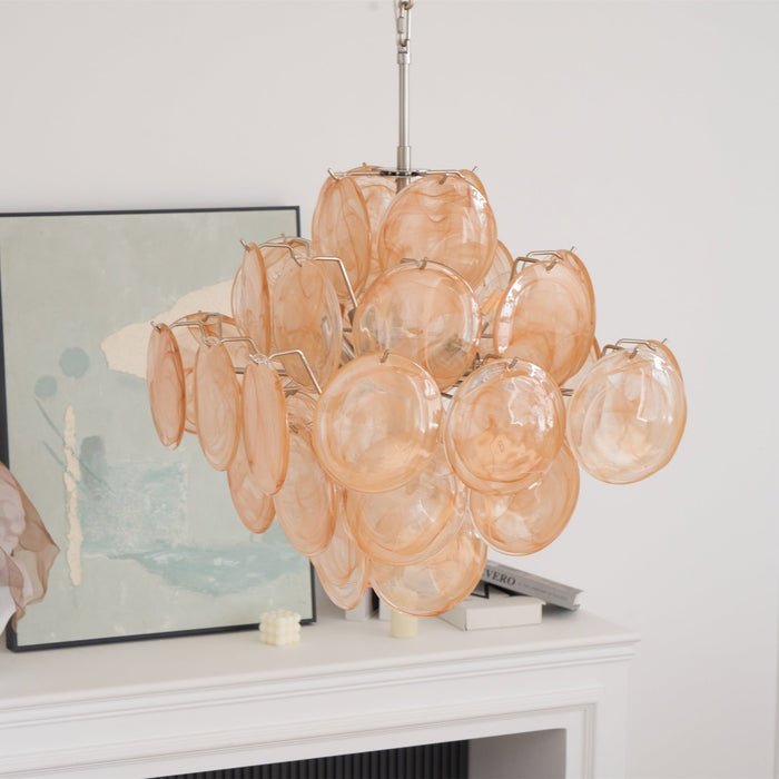 Aurelia Apricot Glass Chandelier - Simprolos