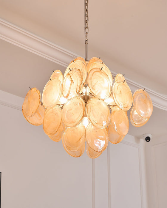 Aurelia Apricot Glass Chandelier - Simprolos