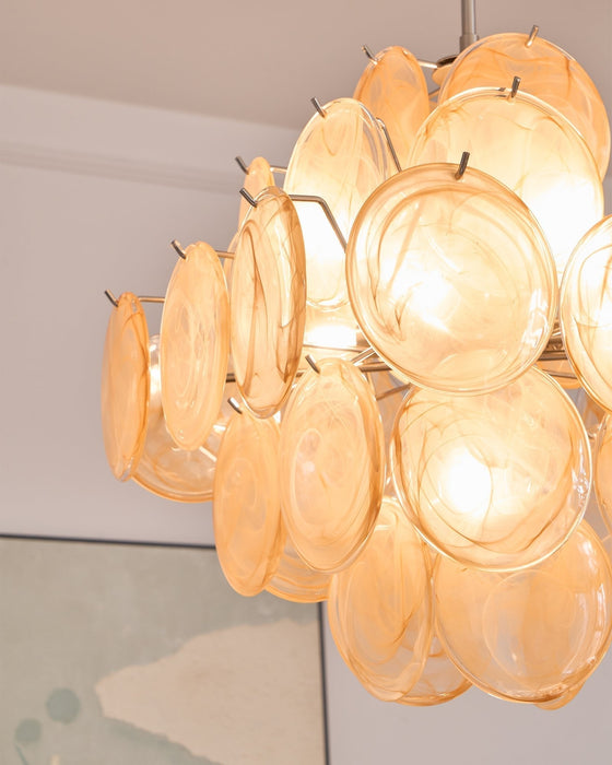 Aurelia Apricot Glass Chandelier - Simprolos