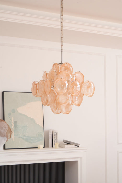 Aurelia Apricot Glass Chandelier - Simprolos
