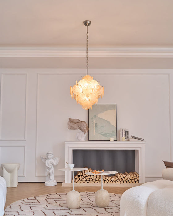 Aurelia Apricot Glass Chandelier - Simprolos