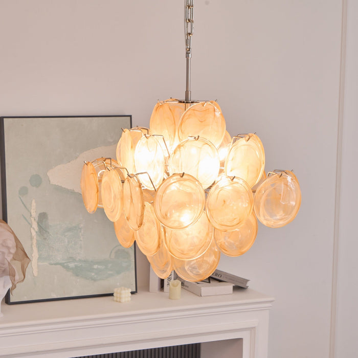 Aurelia Apricot Glass Chandelier - Simprolos