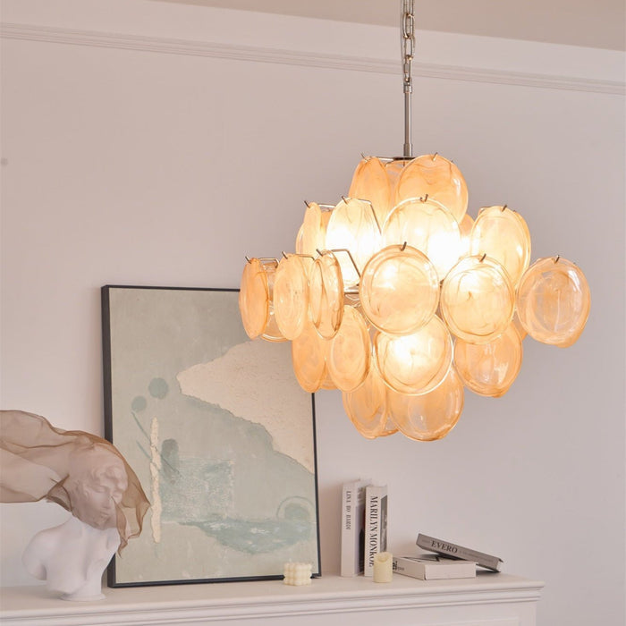 Aurelia Apricot Glass Chandelier - Simprolos