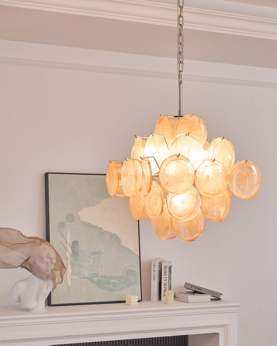 Aurelia Apricot Glass Chandelier - Simprolos