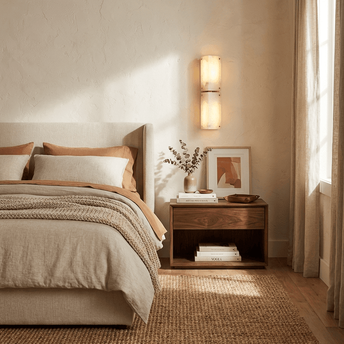 Aurelia Double Panel Alabaster Wall Light - Simprolos