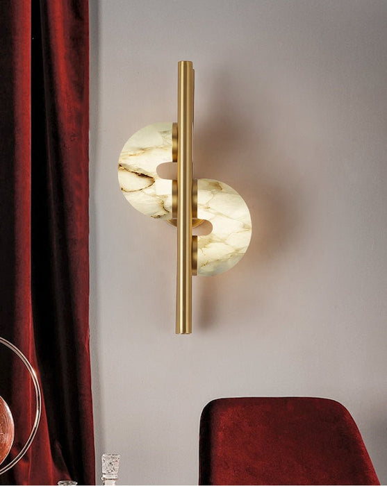 Aurelia Dual Disc Alabaster Sconce - Simprolos