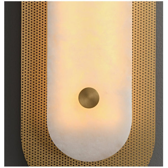 Aurelia Perforated Alabaster Wall Sconce - Simprolos