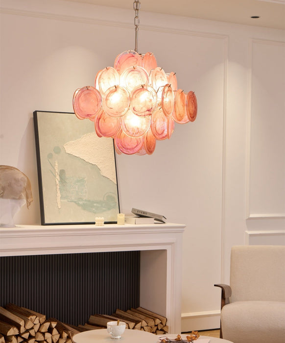 Aurelia Pink Glass Chandelier - Simprolos
