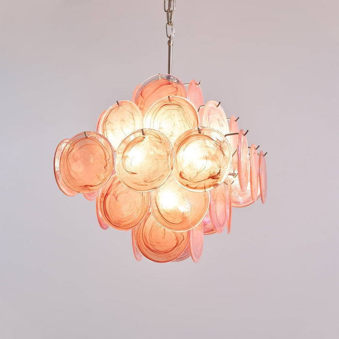 Aurelia Pink Glass Chandelier - Simprolos
