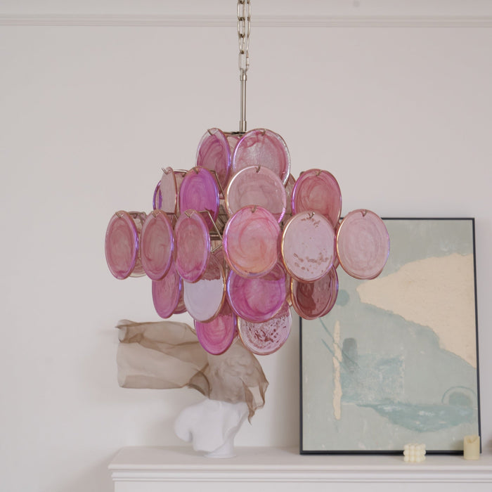 Aurelia Pink Glass Chandelier - Simprolos