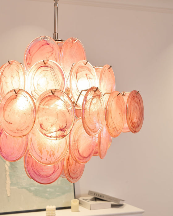Aurelia Pink Glass Chandelier - Simprolos