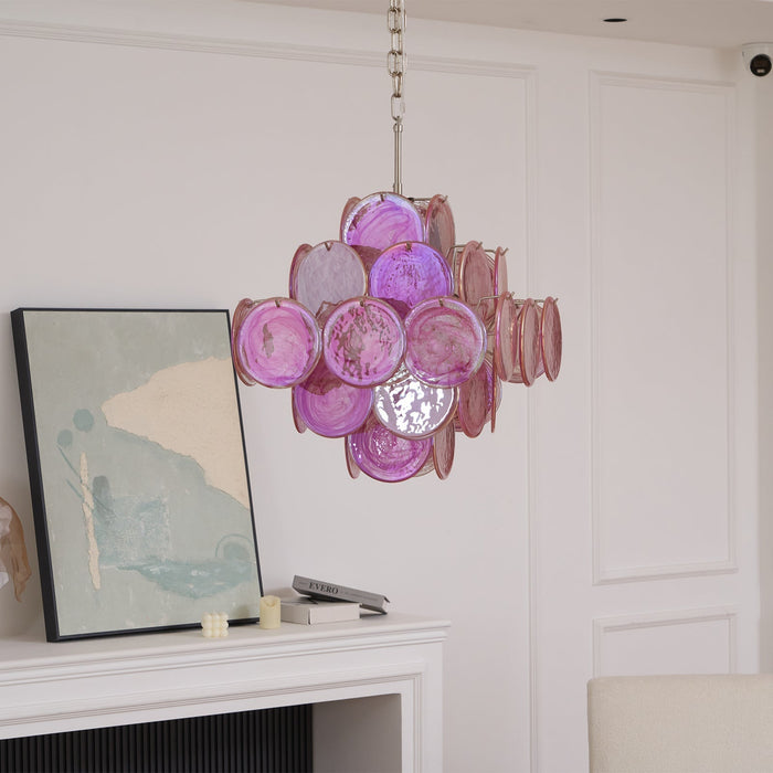 Aurelia Pink Glass Chandelier - Simprolos
