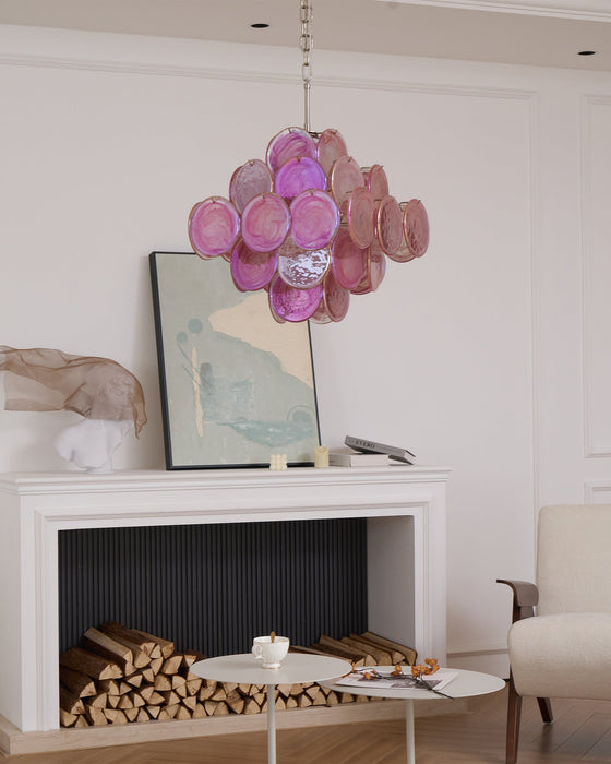 Aurelia Pink Glass Chandelier - Simprolos