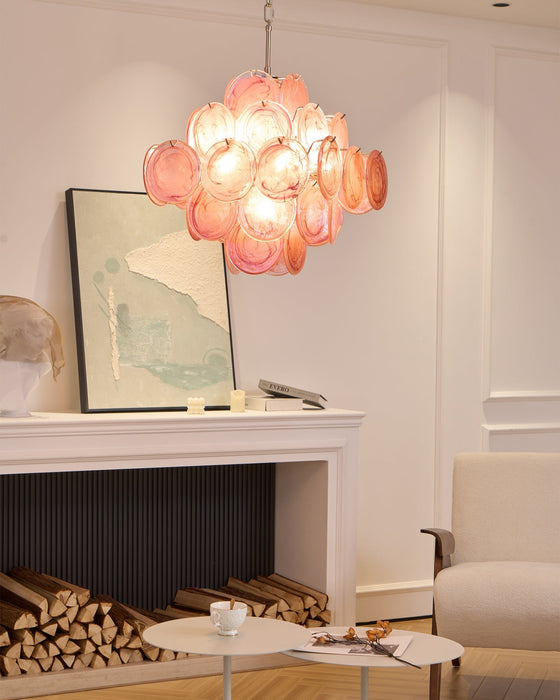 Aurelia Pink Glass Chandelier - Simprolos