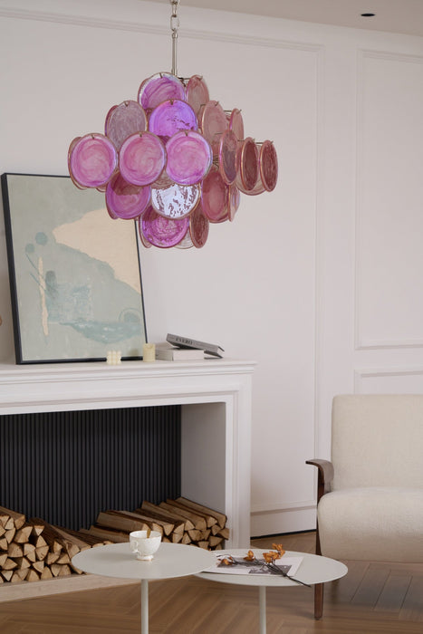Aurelia Pink Glass Chandelier - Simprolos