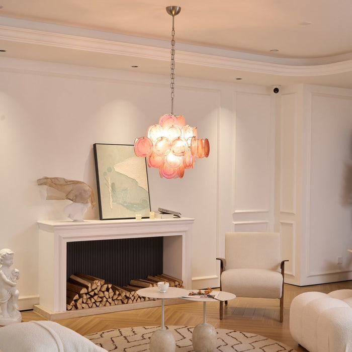 Aurelia Pink Glass Chandelier - Simprolos