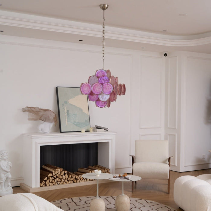 Aurelia Pink Glass Chandelier - Simprolos