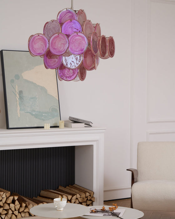 Aurelia Pink Glass Chandelier - Simprolos