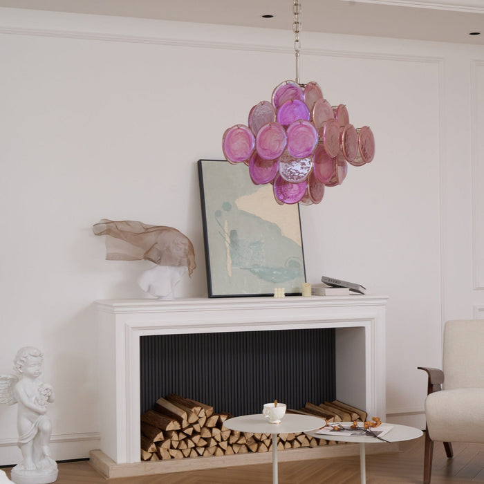 Aurelia Pink Glass Chandelier - Simprolos