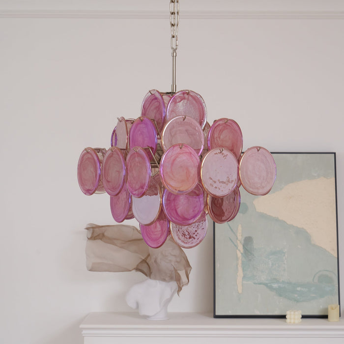 Aurelia Pink Glass Chandelier - Simprolos
