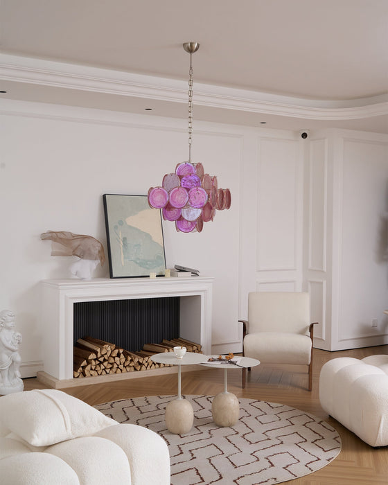 Aurelia Pink Glass Chandelier - Simprolos