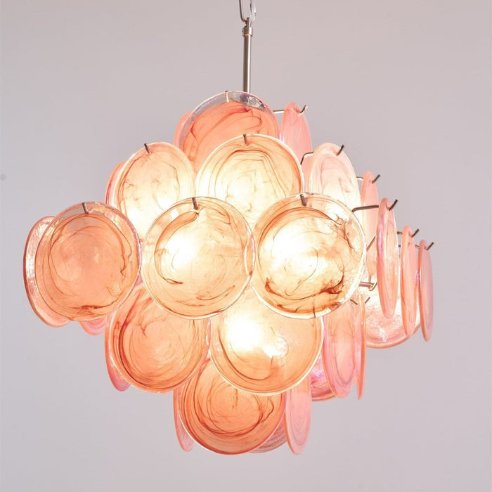 Aurelia Pink Glass Chandelier - Simprolos