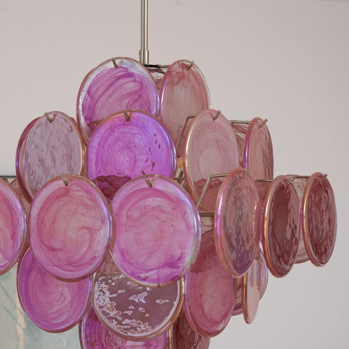 Aurelia Pink Glass Chandelier - Simprolos