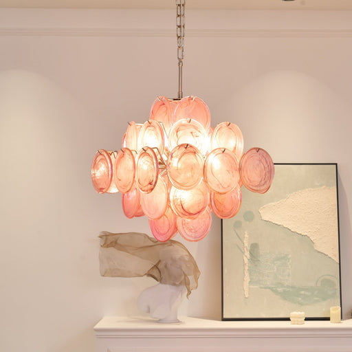 Aurelia Pink Glass Chandelier - Simprolos